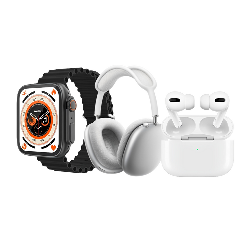 Smartwatch Series 9 Ultra + MaxPhone Bluetooth + Airpods Pro Premium (Combo 3 Peças)